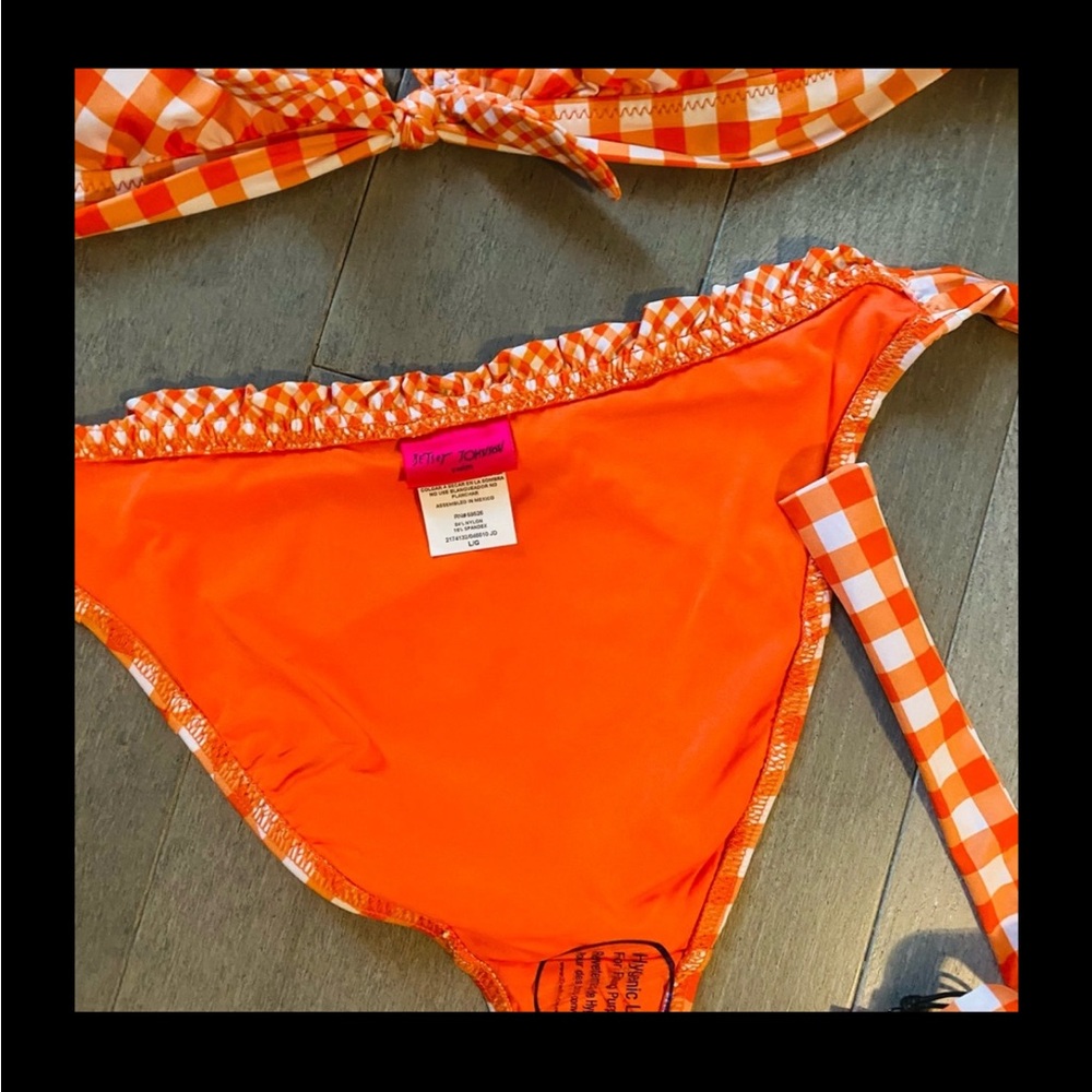 BETSY JOHNSON - Orange/White Bikini Set - Picture 3 of 4